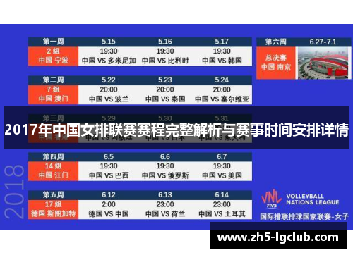 2017年中国女排联赛赛程完整解析与赛事时间安排详情