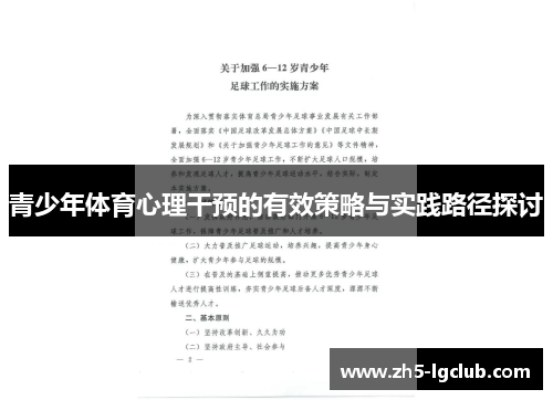 青少年体育心理干预的有效策略与实践路径探讨